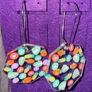 ADORABLE RESIN VEGGIE EARRINGS NEW ARTISAN MADE